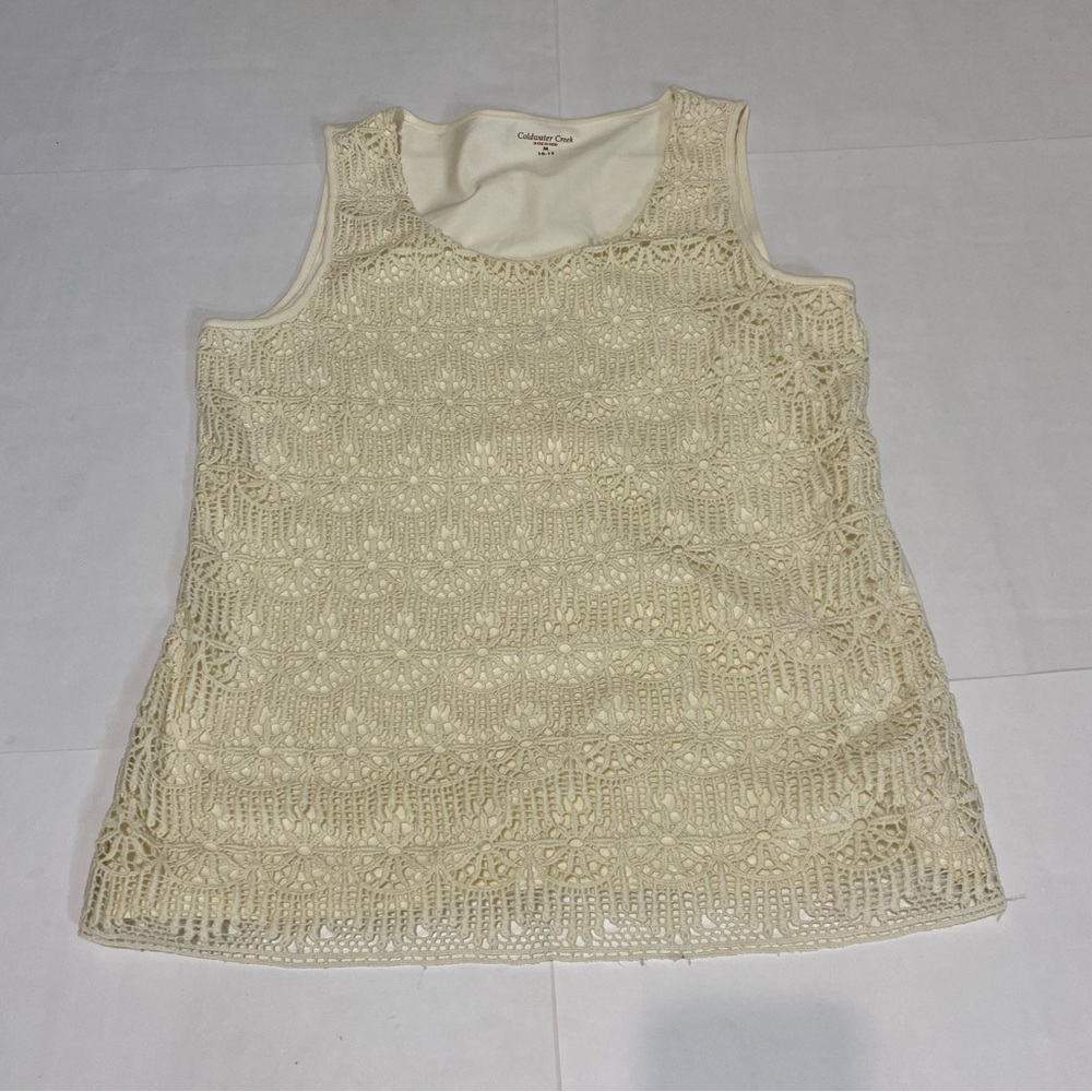 ⭐️Coldwater Creek Cream Lace Tank Top